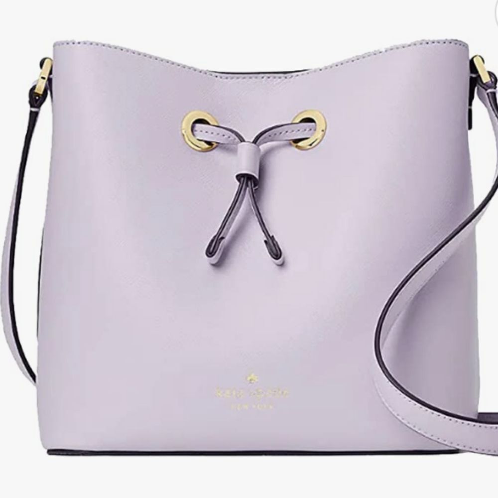 New KATE SPADE Leather Lilac Frost Sadie Bucket Bag NWT